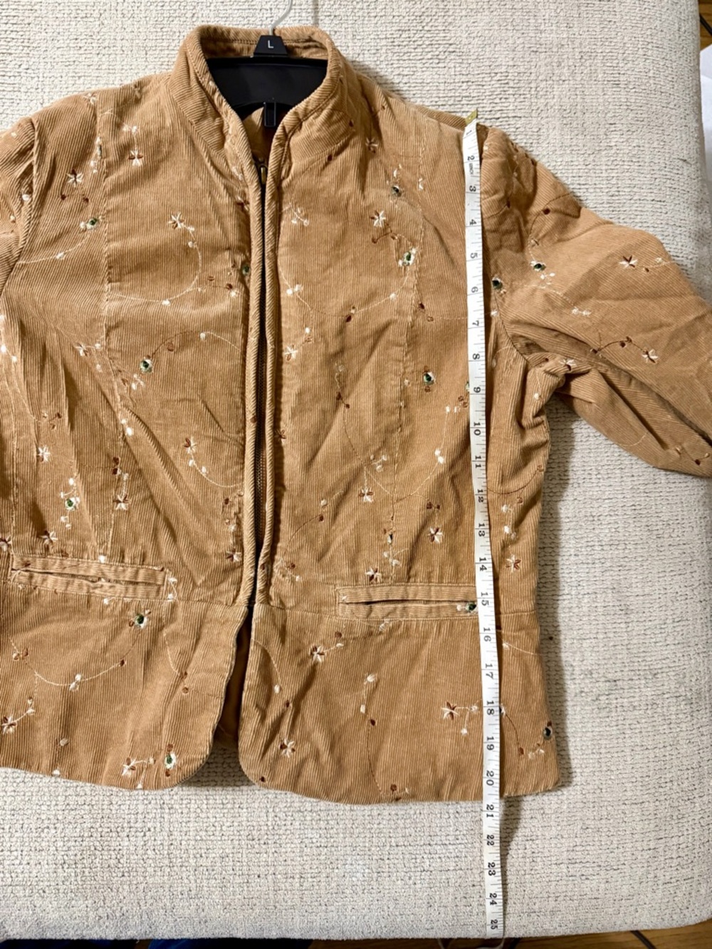 Vintage Relativity Corduroy Floral Embroidered Jacket Cottagecore Boho 90s - Picture 12 of 13